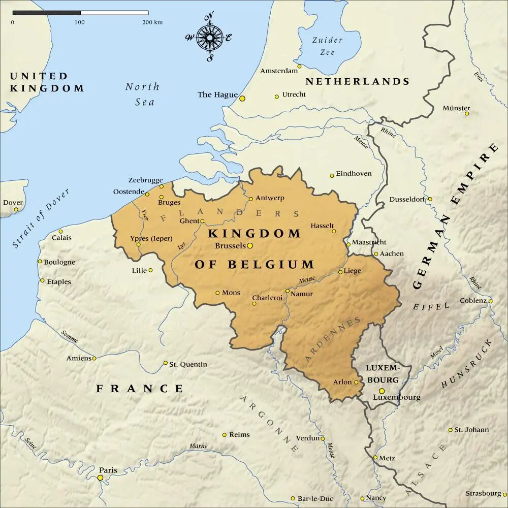 1914年比利时地图